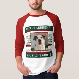 Foto de Cão Personalizada Camisa De Natal Feia Eng