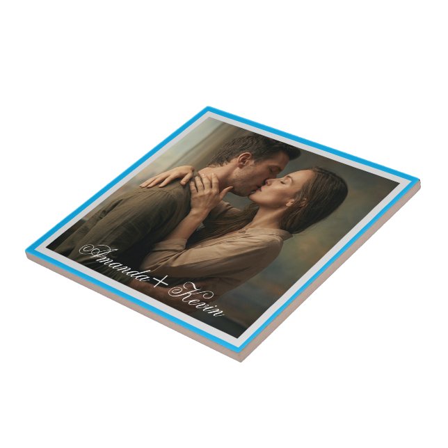 Foto de Casal Romântico & Nome Personalizado (Lateral)