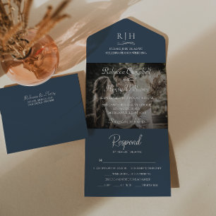 Foto de Casamento Azul do Marinho Moderno   RSVP M