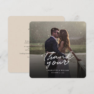 Foto de casamento com elegante agradecimento manus