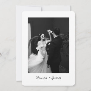 Foto de Casamento com Letra Clássica Agradecimento