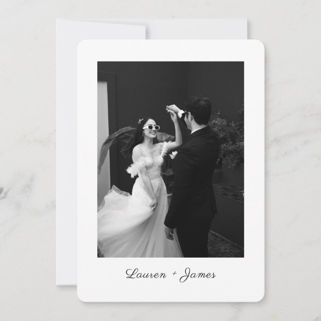 Foto de Casamento com Letra Clássica Agradecimento (Frente)