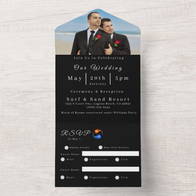 Foto de casamento Convite-Twin Flame Wedding-LGBTQ (Interno)