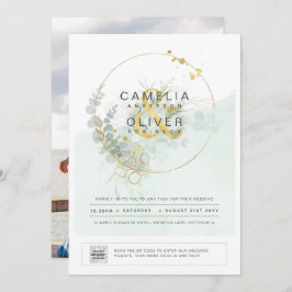 Foto de Casamento de Convite em Verde Moderno CÓDI