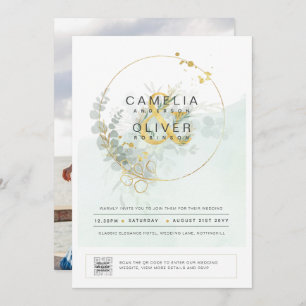 Foto de Casamento de Convite em Verde Moderno CÓDI