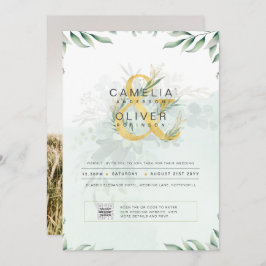 Foto de Casamento de Convite em Verde Moderno CÓDI