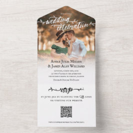 Foto de Casamento de QR RSVP de Script de Pincel R