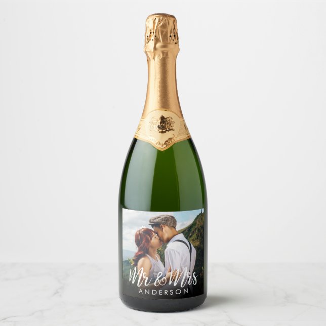 Foto de Casamento de Vinho Espumante Personalizado (Frente)