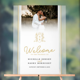 Foto de casamento do monograma da crista da copa b