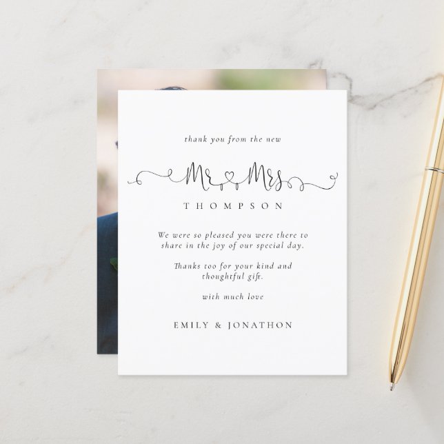 Foto de casamento do Sr. Rings Script do Orçamento (Frente/Verso In Situ)