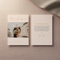 Foto de casamento, efeito ouro, cartões de agradec