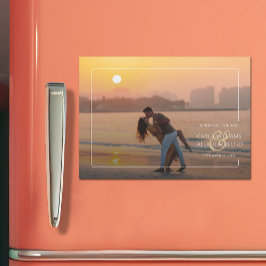 Foto de casamento elegante Salvar o cartão magnéti