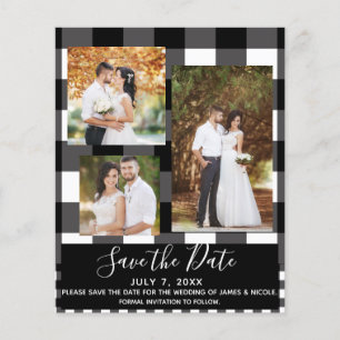 Foto de casamento em xadrez preto e branco Save th
