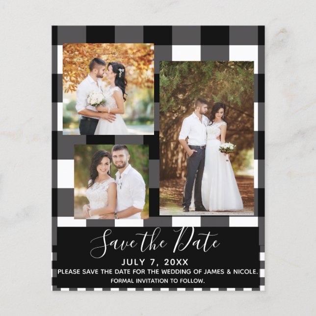 Foto de casamento em xadrez preto e branco Save th (Frente)