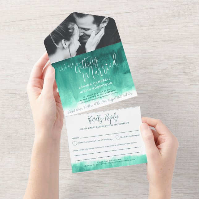 Foto de casamento emerald green rsvp (Aba destacável)