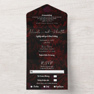 Foto de casamento floral em vermelho escuro Borgon