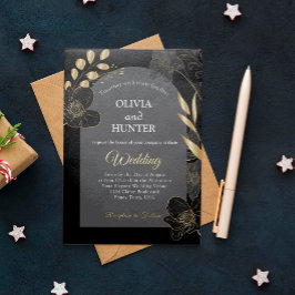 Foto de Casamento Floral Moderno Preto e Dourado