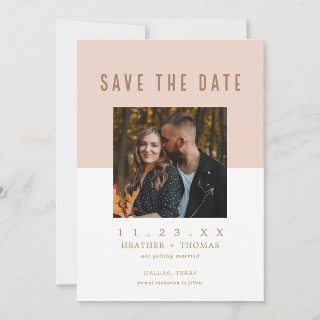 Foto De Casamento Moderno Salvar O Convite De Data (Frente)