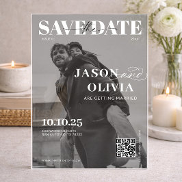 Foto de casamento na capa da revista preto e branc