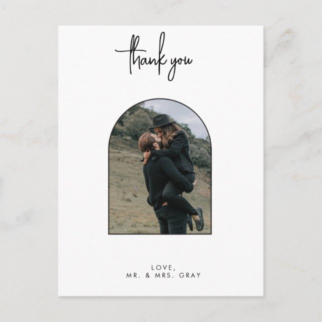 Foto de casamento Obrigado Cartão de Posto (Frente)