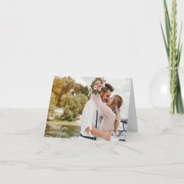 Foto de casamento Obrigado Cartão dobrado (Frente)