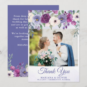 Foto De Casamento Purple Fuchsia Floral, Cartões d
