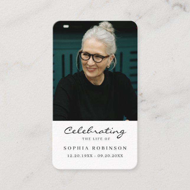 Foto de Celebração do Cartão de Oração Funeral da  (Frente)