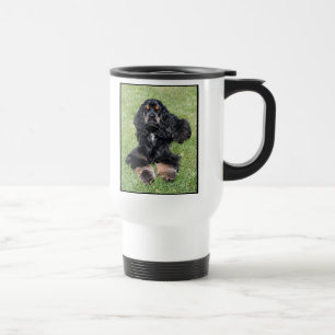 Foto de cocker spaniel na caneca de viagem