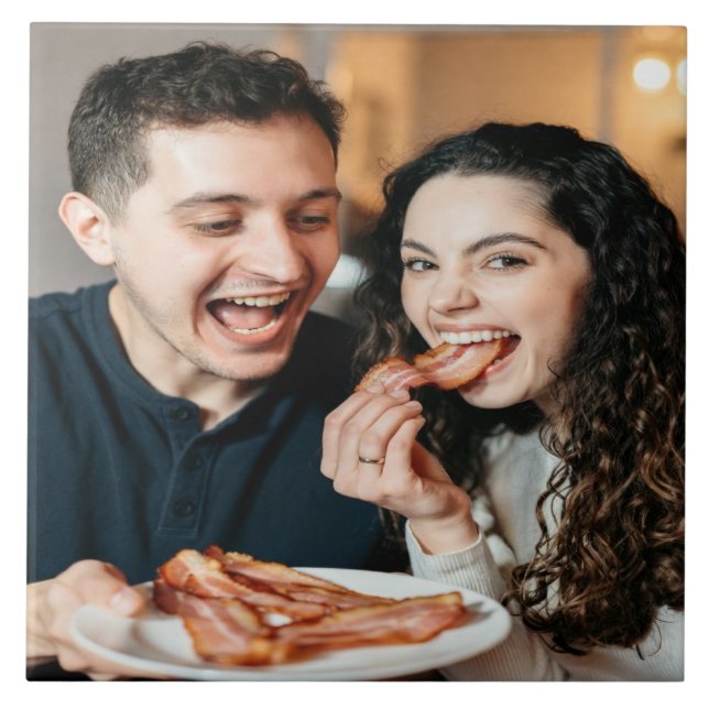 Foto de comer bacon personalizar (Frente)