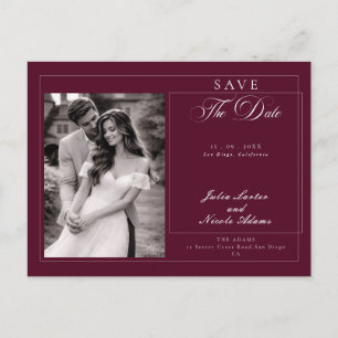 Foto de Convite Burgundy Clássico Save The Date