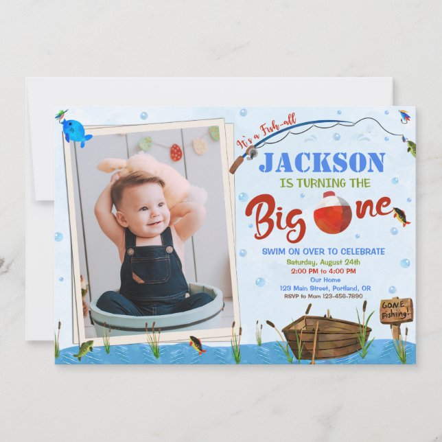 Foto de convite de aniversário do O-fish-all Big O (Frente)