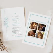 Foto de Convite Floral de Teal Mínimo