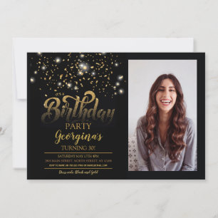 Foto de convite para Festa de aniversário Preta e 