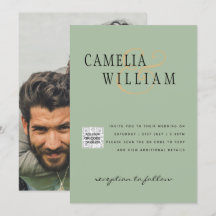 Foto de Convite QRCode RSVP Sage Green