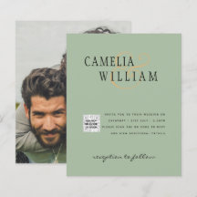 Foto de Convite QRCode RSVP Sage Green