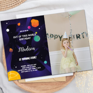 Foto de Convites de Aniversário para Espaço Exteri