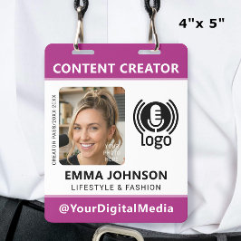 Foto de Crachá de ID de Mídia Profissional Logo Ro