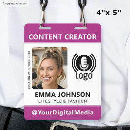 Foto de Crachá de ID de Mídia Profissional Logo Ro