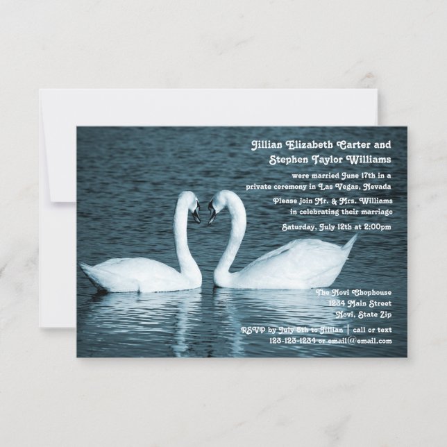 Foto de Dois Cisnes - Anúncio de Casamento 3x5 (Frente)