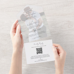 Foto de Efeito Vellum Foto de Casamento QR Code RS