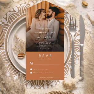 Foto de Escória Moderna Terracotta Casamento RSVP