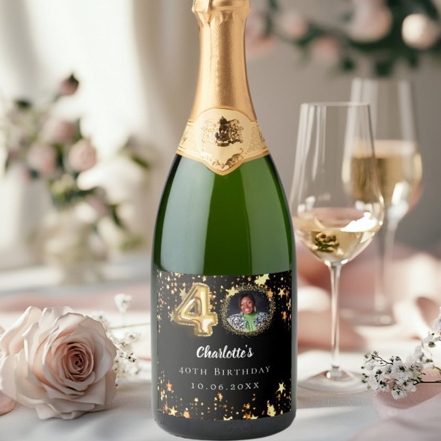 foto de estrelas aniversário de 40 anos preto dour (Criador carregado)