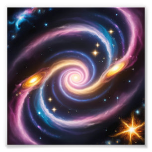 Foto de estrelas e galáxias de diferentes cores