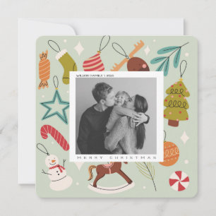 Foto de família de Natal adorável cartão postal de