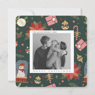 Foto de família de Natal adorável cartão postal de