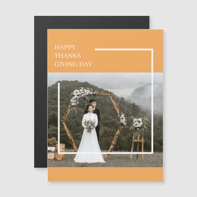 Foto de Família Elegante & Feliz Dia de Ação de Gr (Frente/Verso)