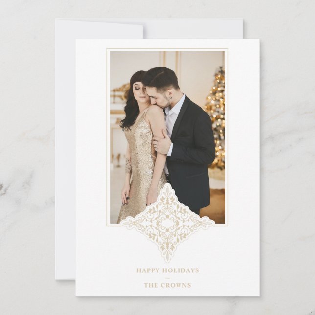 Foto de Feriados Felizes do Elegante de Ornamento  (Frente)