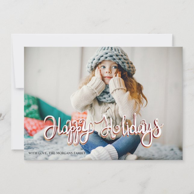 Foto de Feriados Felizes, Flocos de Neve Dourados  (Frente)