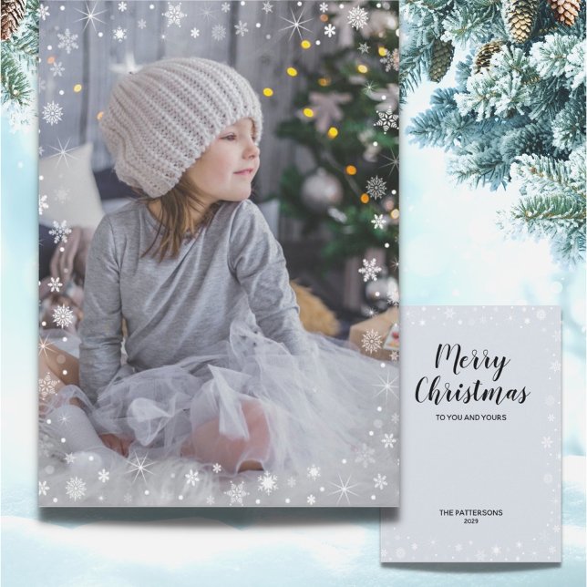 Foto de Floco de Neve Branco Moderno Feliz Natal (Criador carregado)