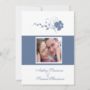 Foto de Flor Azul - Convite de Casamento 5x7